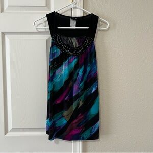 Wrapper Vintage Y2K Abstract Print Sleeveless Blouse Size XL
